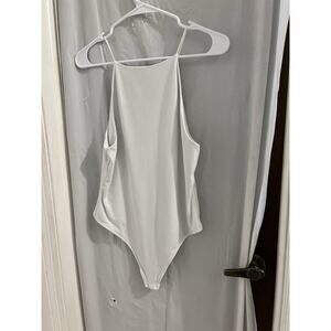 Babaton White Thong Tank Bodysuit Sz L Closet Staple Layering Aritzia